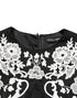Dolce & Gabbana Black Lace Trim Short Sleeves A-line Dress