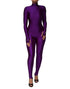 Dolce & Gabbana Purple Nylon Turtleneck Bodycon Jumpsuit Dress