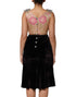 Dolce & Gabbana Black Velvet Flower Embellishment Aline Dress