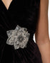 Dolce & Gabbana Black Velvet Flower Embellishment Aline Dress