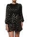 Dolce & Gabbana Black Gold Polka Dot Silk Brocade Mini Dress