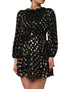 Dolce & Gabbana Black Gold Polka Dot Silk Brocade Mini Dress