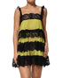 Dolce & Gabbana Yellow Black Babydoll Chemise Lingerie Dress