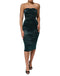 Dolce & Gabbana Green Silk Satin Fitted Strapless Dress
