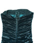 Dolce & Gabbana Green Silk Satin Fitted Strapless Dress