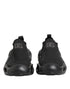 Dolce & Gabbana Black Slip On Wave Low Top Men Sneaker Shoes