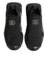 Dolce & Gabbana Black Slip On Wave Low Top Men Sneaker Shoes