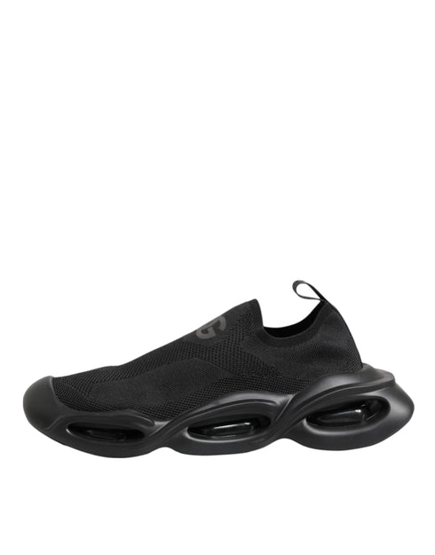 Dolce & Gabbana Black Slip On Wave Low Top Men Sneaker Shoes