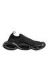 Dolce & Gabbana Black Slip On Wave Low Top Men Sneaker Shoes