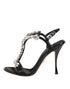Dolce & Gabbana Black Keira Crystal Embellished Satin Heels - Women’s Shoes