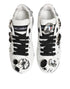 Dolce & Gabbana White Portofino Crystal Sneakers Shoes