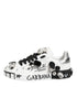 Dolce & Gabbana White Portofino Crystal Sneakers Shoes