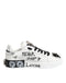 Dolce & Gabbana White Portofino Crystal Sneakers Shoes