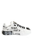 Dolce & Gabbana White Portofino Crystal Sneakers Shoes