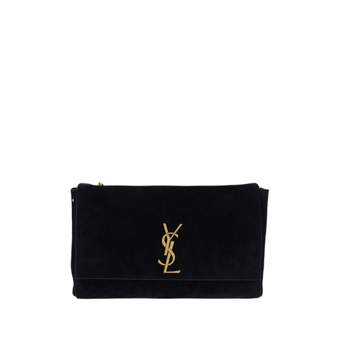 Saint Laurent Kate Black Suede Shoulder Bag – AW25 Women’s Luxury Handbag