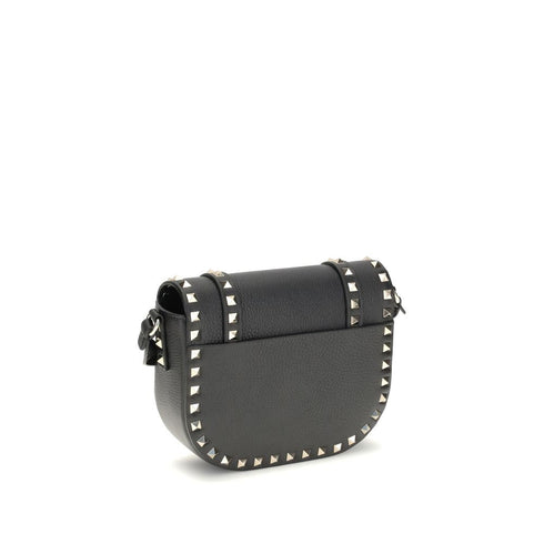 Valentino Rockstud Messenger Bag in Black Calf Leather for Women