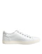Dolce & Gabbana White Crown Bee Leather Low Top Sneakers Shoes