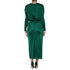 Dolce & Gabbana Dark Green Viscose Long Sleeve Midi Dress