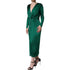 Dolce & Gabbana Dark Green Viscose Long Sleeve Midi Dress