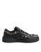 Dolce & Gabbana Black Leather Studded Low Top Sneakers Shoes