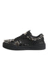 Dolce & Gabbana Black Leather Studded Low Top Sneakers Shoes