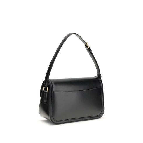 Saint Laurent Solferino Medium Shoulder Bag in Black Box Calfskin Leather for Women