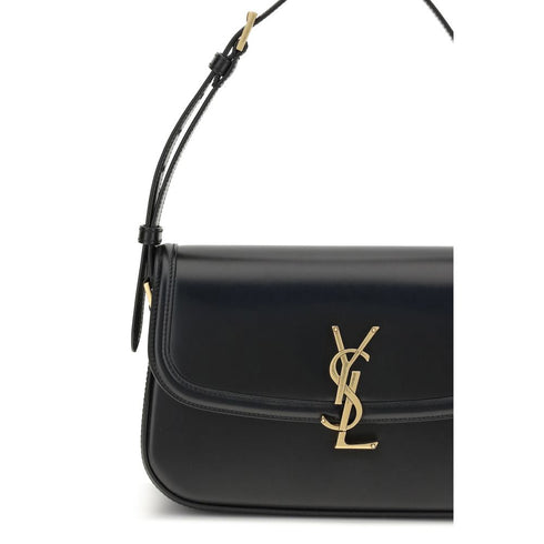 Saint Laurent Solferino Medium Shoulder Bag in Black Box Calfskin Leather for Women