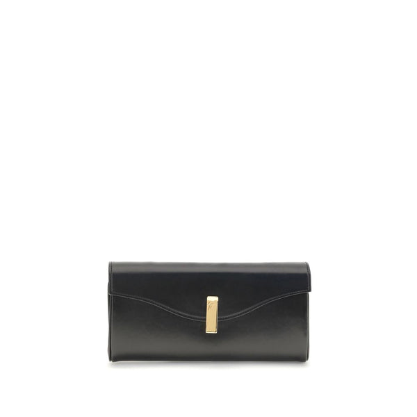 Giuseppe Zanotti Flutie Clutch Bag in Black Smooth Leather for Women