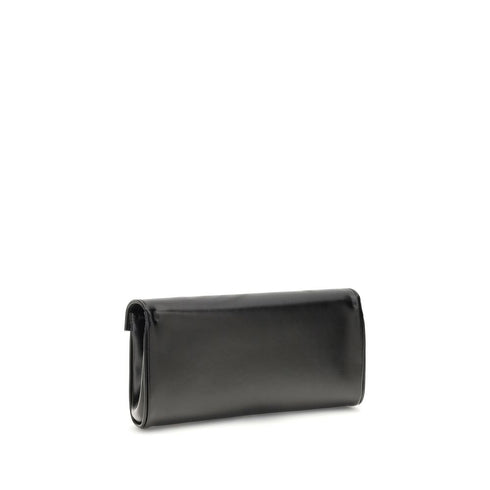 Giuseppe Zanotti Flutie Clutch Bag in Black Smooth Leather for Women