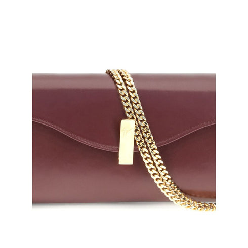 Giuseppe Zanotti Flutie Clutch Bag in Burgundy Smooth Leather for Women