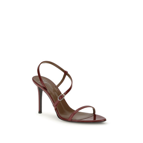 Giuseppe Zanotti Audrinette Stiletto Sandals – Red Burgundy Patent Leather High Heels for Women