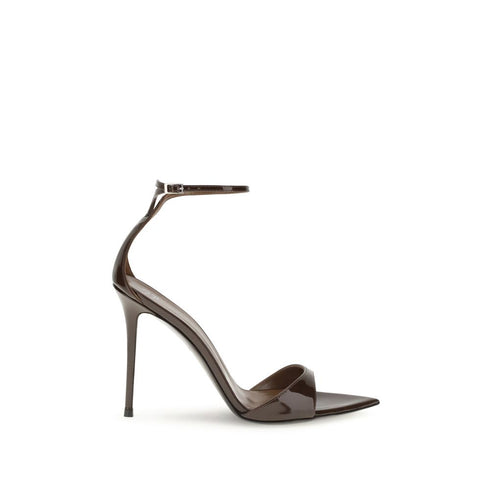 Giuseppe Zanotti Intriigo Brown Patent Leather Strap Sandals – Women’s Heels