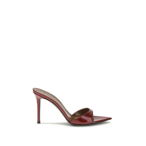 Giuseppe Zanotti Intriigo Red Patent Leather Mule Sandals – Pointed Open Toe Heels - Women’s