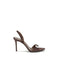 Giuseppe Zanotti Harissa Brown Silk Slingback Sandals with Rhinestone Detail - Women’s