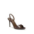 Giuseppe Zanotti Harissa Brown Silk Slingback Sandals with Rhinestone Detail - Women’s