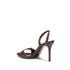 Giuseppe Zanotti Harissa Brown Silk Slingback Sandals with Rhinestone Detail - Women’s