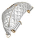Dolce & Gabbana Silver Quilted Filled Crossbody Shoulder Bag SICILY Bag