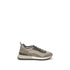 Brunello Cucinelli Leather and Fabric Sneakers in Taupe Brown - Women’s