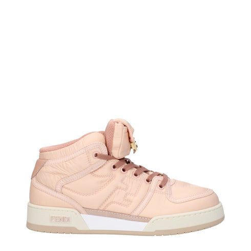 Fendi Women's High Top Sneakers Pink Nylon Designer Shoes