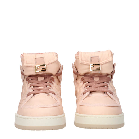 Fendi Women's High Top Sneakers Pink Nylon Designer Shoes