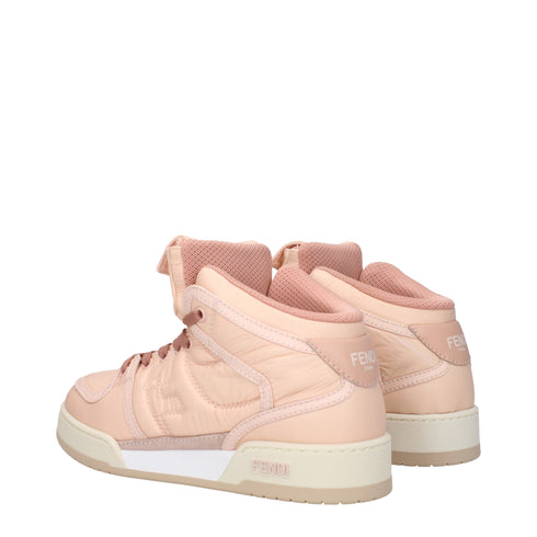 Fendi Women's High Top Sneakers Pink Nylon Designer Shoes
