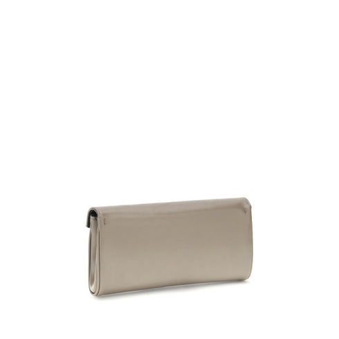 Giuseppe Zanotti Flutie Clutch Bag in Beige Smooth Leather for Women