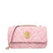 Versace Pink Fabric Quilted Shoulder Bag with Medusa Detail for Women