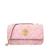 Versace Pink Fabric Quilted Shoulder Bag with Medusa Detail for Women