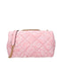 Versace Pink Fabric Quilted Shoulder Bag with Medusa Detail for Women