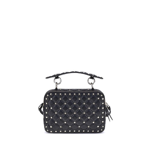 Valentino Garavani Rockstud Spike Crossbody Bag Black Lamb Leather – Women