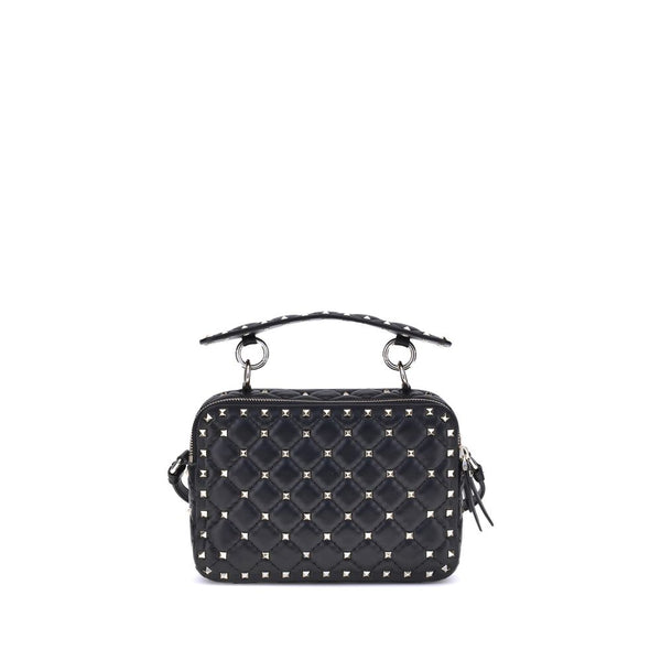Valentino Garavani Rockstud Spike Crossbody Bag Black Lamb Leather – Women