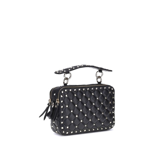 Valentino Garavani Rockstud Spike Crossbody Bag Black Lamb Leather – Women