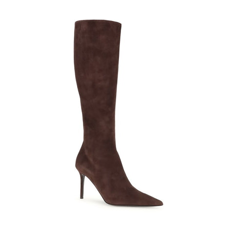 Giuseppe Zanotti High Boots Brown Suede Leather Stiletto Women’s