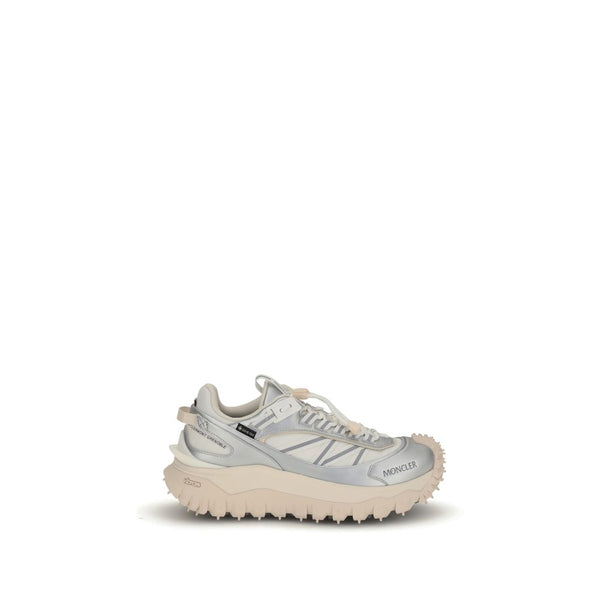 Moncler Trailgrip GTX Low-Top Sneakers Shoes – Reflective White & Grey Leather Trainers